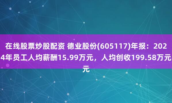 在线股票炒股配资 德业股份(605117)年报：2024年员工人均薪酬15.99万元，人均创收199.58万元