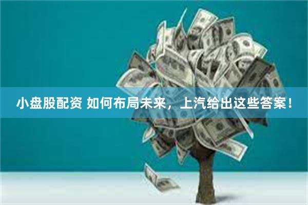 小盘股配资 如何布局未来，上汽给出这些答案！