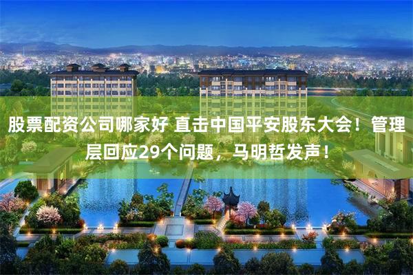 股票配资公司哪家好 直击中国平安股东大会！管理层回应29个问题，马明哲发声！