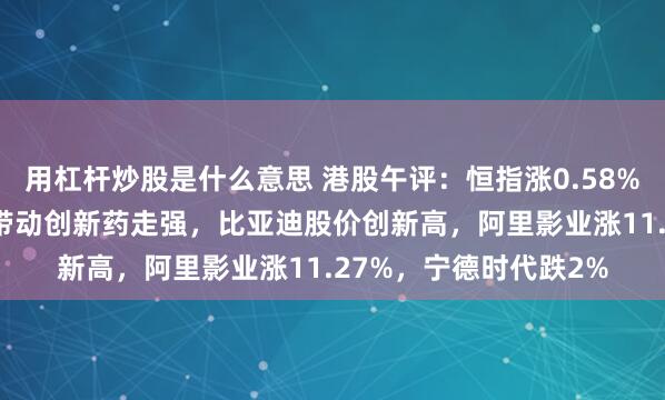 用杠杆炒股是什么意思 港股午评：恒指涨0.58%，恒瑞医药大涨30%带动创新药走强，比亚迪股价创新高，阿里影业涨11.27%，宁德时代跌2%