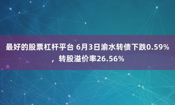 最好的股票杠杆平台 6月3日渝水转债下跌0.59%，转股溢价率26.56%