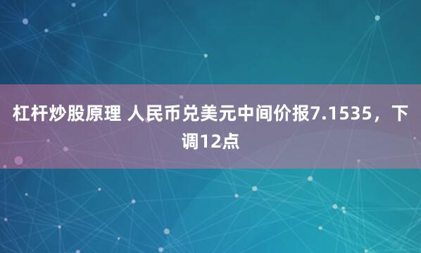 杠杆炒股原理 人民币兑美元中间价报7.1535，下调12点