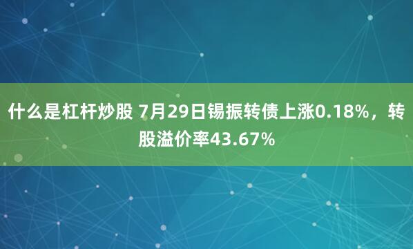 什么是杠杆炒股 7月29日锡振转债上涨0.18%，转股溢价率43.67%